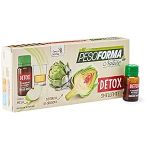 Pesoforma Nature Detox, Estratto di Carciofo, integratore per Rimettersi in Forma, al Gusto Mela, Formula Green, 6 Flaconcini, confezione per 1 Settimana