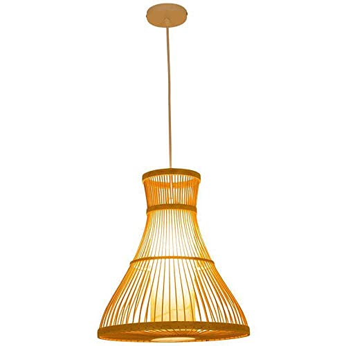 Preisvergleich Produktbild SGSHQQ Pendelleuchte für Kücheninsel, Bambusstoff, Bambus-Kronleuchter, Handgewebe-Weidenlaterne, verwendet für Restaurant, Balkon, Bett, hängende Beleuchtung, Dekorationslampe