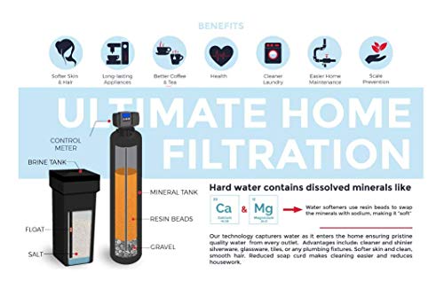 Oceanic Water Systems Whole House Fleck Water Softener + Upflow Carbon Filtration System (9