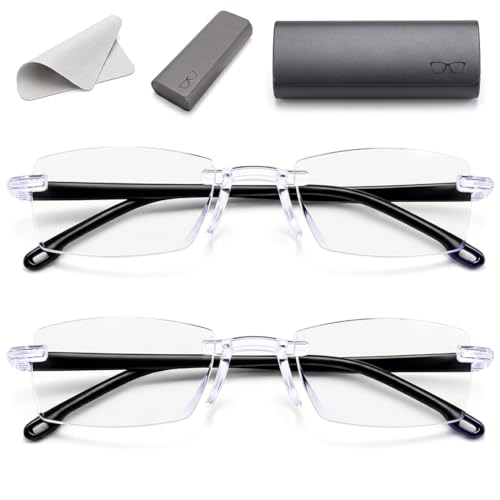 VRYNDH Lot de 2 Lunettes de Presbytie à Intelligent – Anti-Lumière Bleue, Changement de Couleur – Mise au Point Automatique – Pour Homme et Femme