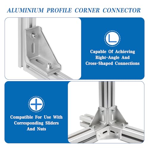 Connecteurs d'angle en aluminium 40x80 mm avec curseurs fixes - 4