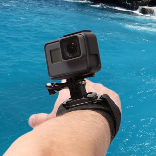 Image of 360 Rotation Hand Wrist Strap Mount Glove for GoPro Hero 13 /12 /11 /10 /9 /8 /7 /6 & DJI Osmo Action 5 Pro /4 /3 - Adjustable Action Camera Hand Mount (Hand Grip Mount)