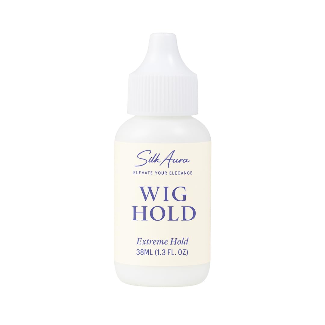 Silk Aura Pegamento frontal de encaje para pelucas, fijación fuerte, unión invisible, resistente al agua y al aceite, pegamento para pelucas, postizos y postizos, 38 ml (1,3 oz)