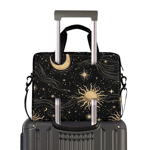 Maletín para portátil con diseño retro sol y luna miniatura 3