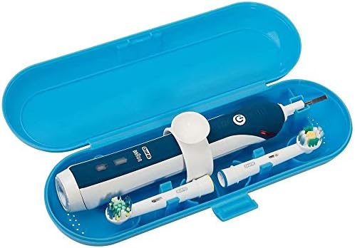 meilinkeji Plastic Electric Toothbrush Travel Case for Oral-B Pro Series, 2 Packs (Blue&Pink)