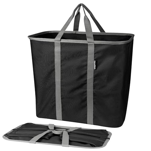 Image of CleverMade Collapsible Laundry Caddy - Black Charcoal 2-Pack 64L - Foldable Storage Organization Container for Clothes Laundry Room Storage Solution