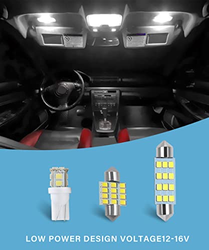 Yakefly 18Pcs Car Led Bulb,Car Led Combination Set,T10 31Mm 41Mm Interior Lights Car Bulb Kit Set,Led Interior Replacement Bulbs For Car Interior Lights Dome Lights Plate (White) #TOP4