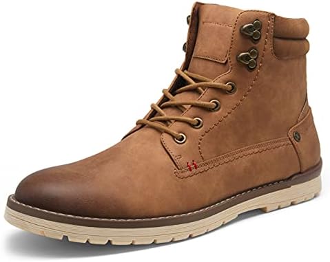 Vostey Men's Boots Casual Boots for Men Side Zipper Motorcycle Chukka Boots Mens Retro Outdoor Hiking Boots (BMY8071 Yellow Brown 10.5)