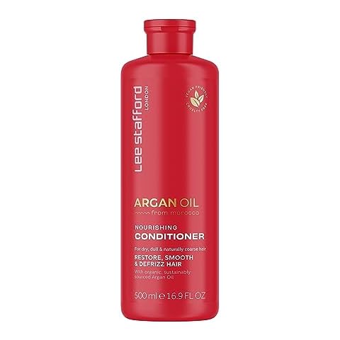 Lee Stafford Argan Oil Nourishing Hair Conditioner, 16.9 Fl Oz For Dry Dull and Naturally Coarse Hairs Hair Tretament Cream Defrizz Hair Cover