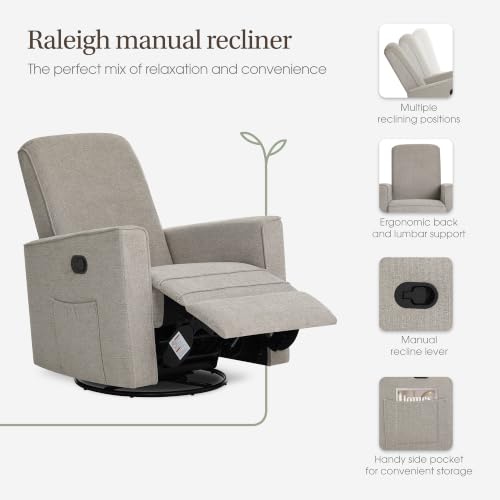 Image of Evolur Raleigh Plus Nursery Glider Recliner, GREENGUARD Gold, Warm Sand