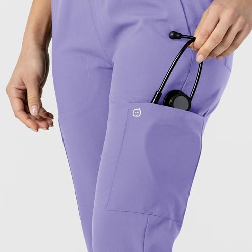 Image of Wink W123 Women's Flex-n-Reach Track Scrub Pant, Black, Large Petite