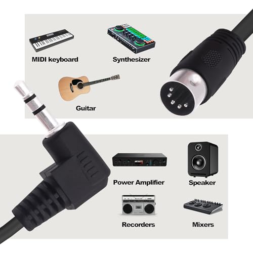 Cable adaptador Jack 3.5mm a MIDI Din 5Pin 1.5m miniatura 6