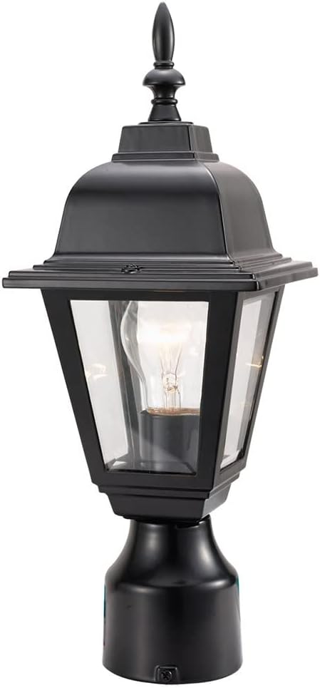 Design House Maple Street Outdoor Post Light with Clear Glass, Wet Rated for Driveway, Patio, and Garden – Design House, 507509