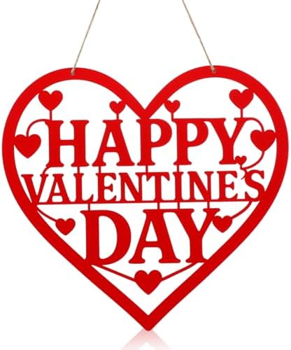 Metal Happy Valentine's Day Wall Decor Sign Wreath Home Decor Hea...