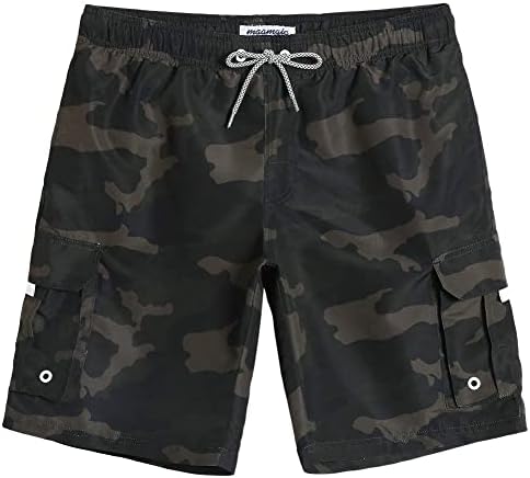 maamgic Mens Swim Trunks Quick Dry Swim Shorts with Mesh Lining Funny Swimwear Bathing Suits Camouflage-Green