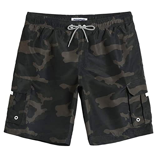 Maamgic Mens Swim Trunks Quick Dry Swim Shorts With Mesh Lining Funny Swimwear Bathing Suits Camouflage-Green #TOP21