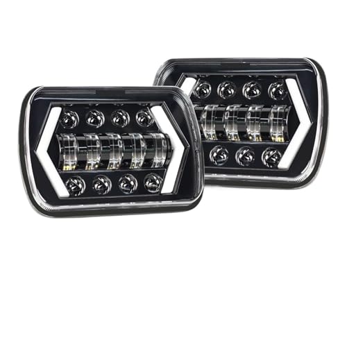 Phare Led Carré 5x7 55W Feux Avants Cherokee XJ Patrol Y60 4x4