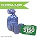 Pail Buddies Diaper Bags, 75 Count, Fresh Powder Scent, Compatible with Ubbi Diaper Pail, Made with Recycled Material, 13 Gallon Capacity, Strong and Durable
