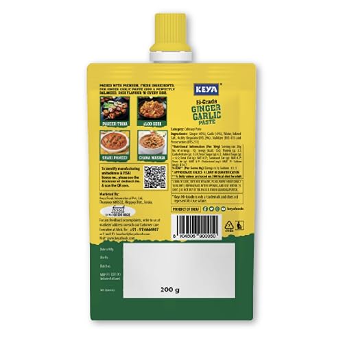 Image of Keya Ginger Garlic Paste 200g | Ready-to-Use Cooking Paste in Spout Pouch | Fresh Aroma & Authentic Flavour | Ideal for Indian Curries, Gravies & Marinades