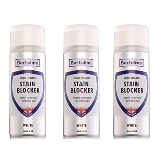 Bartoline Stain Blocker 400ml Matte Finish Spray – 2-in-1 Primer and Topcoat to Block Mould 3 Pack, Mildew, Damp, Grease, Rust & Pen Marks Fast Drying Formula for Walls, Ceilings, Plaster and Wood