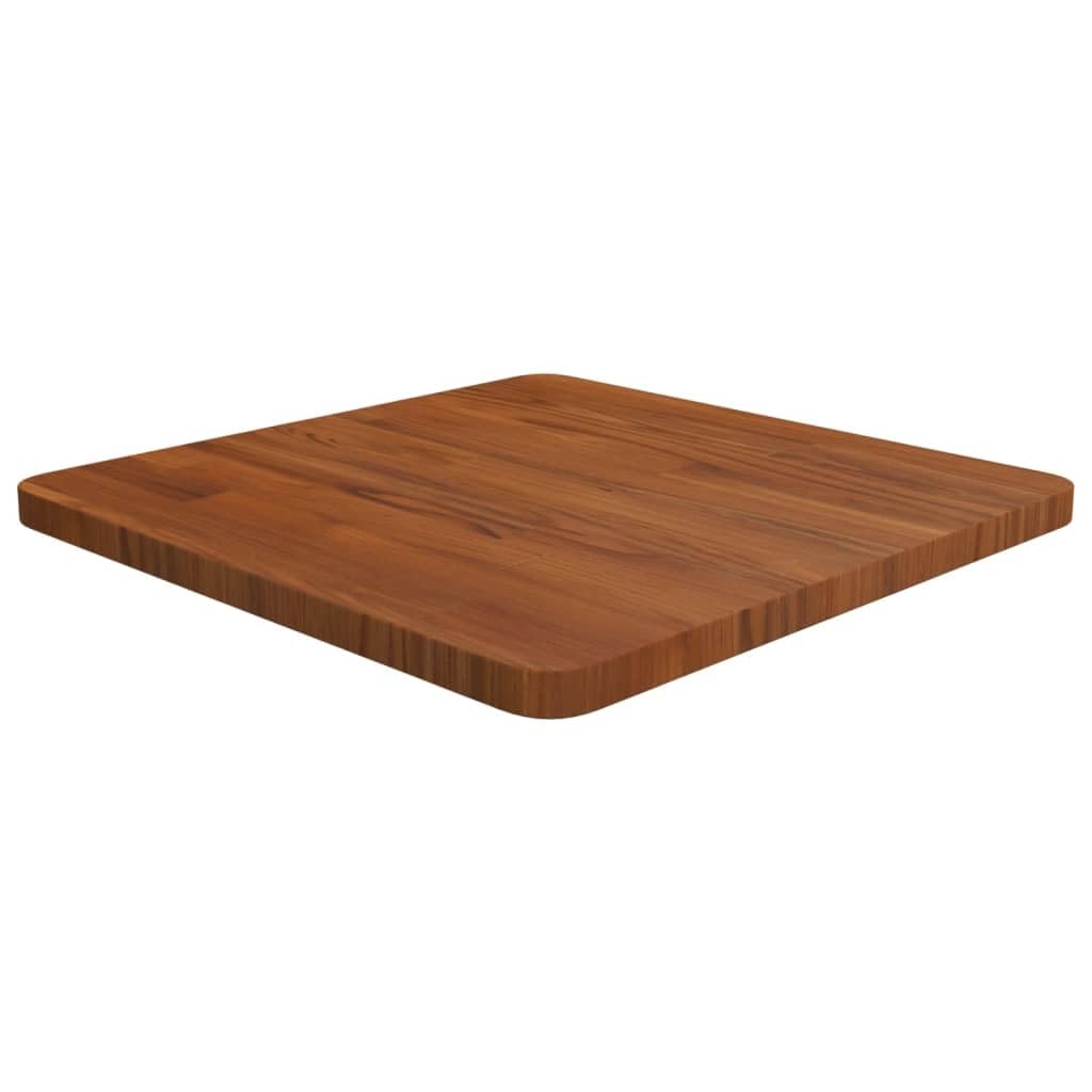 vidaXL Piano Tavolo Quadrato Marrone Scuro 50x50x2,5cm Rovere Trattato