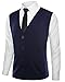Kallspin Men's Sweater Vest Wool Blend V-Neck Button Sleeveless Cardigan Vest Sweater (Navy Blue, 3X-Large)