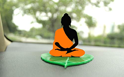 Image of U & U UNIQUE UTILITIES Buddha Car Dashboard Idol | Buddha Ji for Car Dashboard | Acrylic Double Sided Car Interior Decor Accessories | Budha Car Statue (3.5 Inch, Orange)