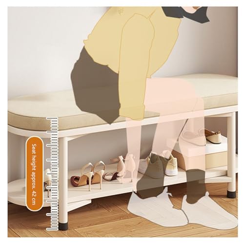 Banc d'entrée petit banc à chaussures fonctionnel avec sièges intégrés - 5