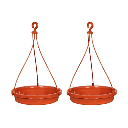 Image of Bird Feeder Bowl, Birds Water Feeding Bowl with Hanging Hook, Bath tub for Cage and Garden Birds. (25x5 Cm) Pack of 2