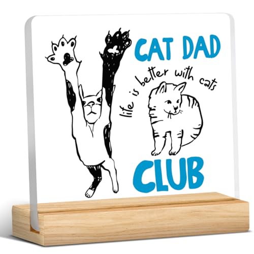 Cat Dad Acrylic Desk Sign