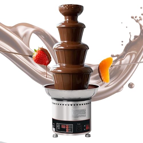 Máquina fuente de chocolate, calentador eléctrico de 4 niveles para fiestas, bodas, cumpleaños y eventos