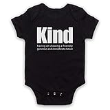 Producto oficial. My Icon Art & Clothing Kind Definition Having A Friendly Generous - Pelele para bebé Negro 0-3 Meses