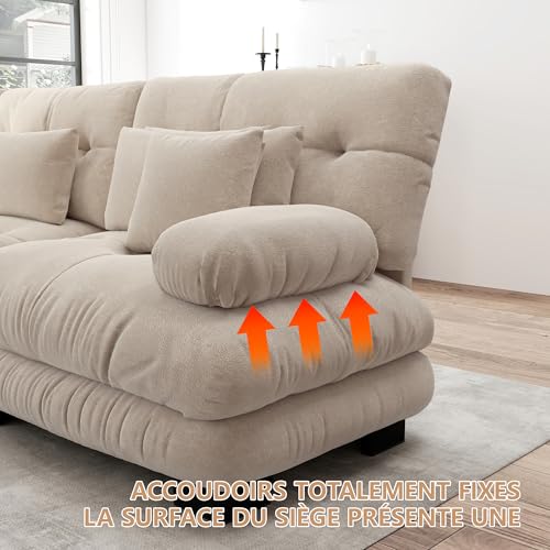 Canapé d’angle convertible 5 places chenille Yihomfy