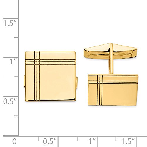 Mancuernillas para hombre en oro amarillo 14k 16x17mm miniatura 2