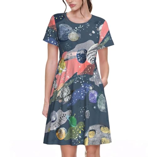 Robe d'été fleurie EdWal à col rond pour vos balades ensoleillées