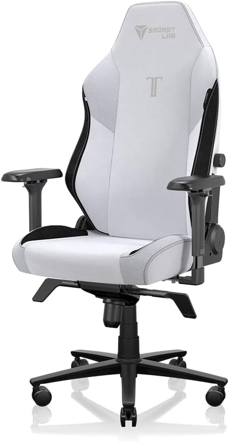 TITAN Evo Arctic White Arctic White Gaming Chair (R Size) Fabric Secret Lab Desk Chair Office Chair Game Ergonomic Ergonomic 4D Armrest Gaming Furniture Adjustable Lumbar Support Gaming Computer Chair Sitting Comfortable Telework 165 Degree (M07-E24SW-AWHIT1R) Premium