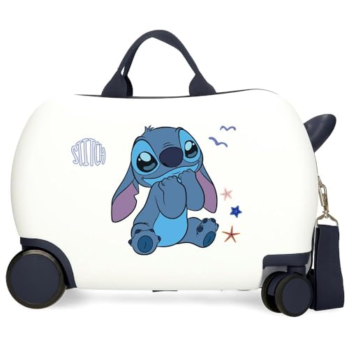 Disney Stitch Excited Equipaje  Equipaje para niños, Unisex niños, Excited Cierre de combinación Lateral 4 Ruedas Equipaje de Mano está Fabricada en ABS, un Material rígido y Ligero.