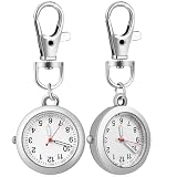 MAGICLULU 2 Pezzi Orologio da Taschino con Clip a Fibbia in Acciaio Inossidabile e Vetro, Movimento al Quarzo, Design Creativo per Infermieri e Personale Medico, Colore Argento