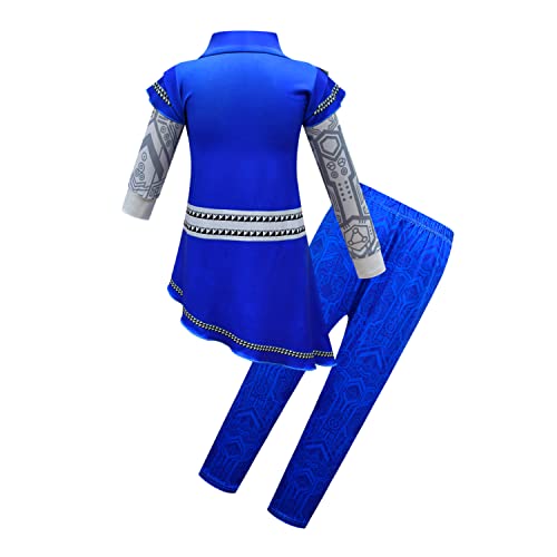 Anubhavshaala Zombies Alien Costumes Girls Halloween Cosplay Dress Kids Fancy Party Outfits Set Size 7 Role Play Dress Up Child Birthday Gift With Gloves Blue 6-7Y, Alien Blue #TOP2