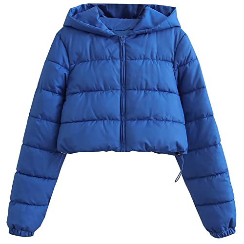 Doudoune en coton remplie à la main isolation thermique hiver femme bleu
