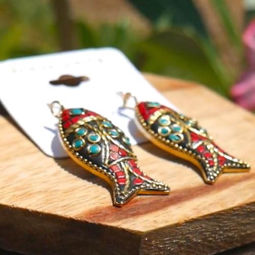 Bohemian Beaded Necklace for Women Long Boho Pendant Wood Mala Beads Wooden Strand Tassel Stone Bohemian Necklaces for Women Jewelry4