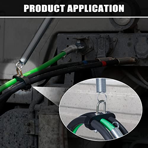 Cheemuii 2Pcs 25" Single Tender Spring Kit Heavy Duty Abs Air Line Hose Tracker Tender Kit With 3 Hose Holders For Semi Truck Trailer Tractor #TOP5