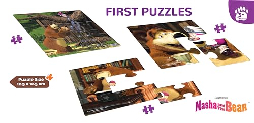 Frank Masha and The Bear First Puzzle | Set of 3 Jigsaw Puzzles (15 Pieces Each) for Kids Above 3 Years | Fun, Challenging & Educational Puzzle Games | Brain Booster Toys for Focus & Gifts for Kids