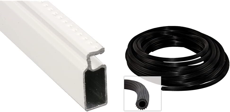 Prime-Line Products MP14074 Aluminum White Finish (Box of 20, 72” Pieces) – Build or Repair Window Cut to Size & ADFORS Spline.125 in X 100 ft', Black