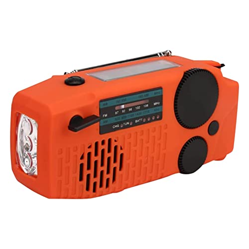 YUNYI Générateur à manivelle 2000mAH | Radio d'alerte météo - Outils de Survie Multifonctions avec Alerte météo, Chargeur de Panneau Solaire, Lampe de Poche, Alarme SOS Cover