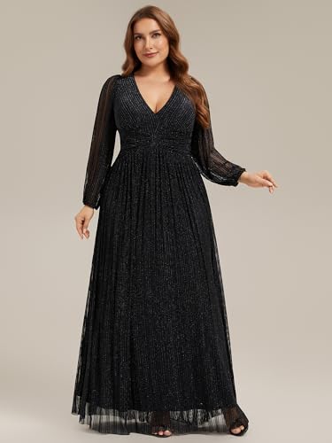 Robe de bal plissée manches longues masquant les imperfections en 58