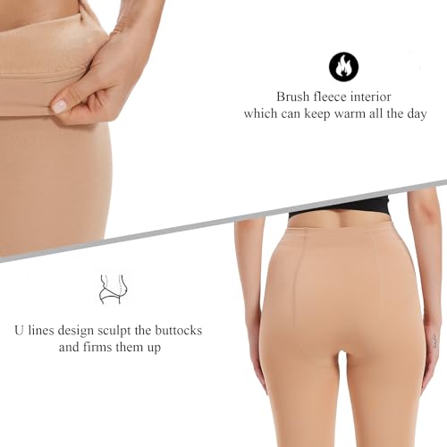 Fleece Lined Tights for Women, Warm Thermal Opaque Leggings, Winter Soft Thick Pantyhose4