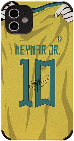 Cool Neymar Soccer Phone Case for iPhone 12 Mini Case, Creative Jersey Shock Absorption, Soft Skin Frame Support Black Phone Case for Teen Girls and Boys, Women and Men(n,12mini)