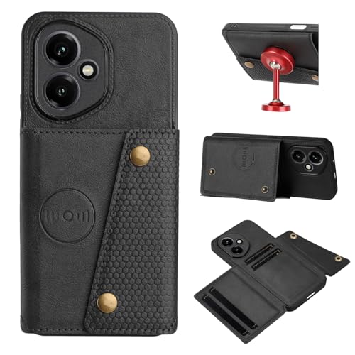 �X�}�z�P�[�X �Ή��@�� for Honor 400 5G �L�b�N�X�^���h[PU���U�[+�V�F��+�J�[�h�z���_�[2 in 1�}�O�l�b�g�J�o�[ Black