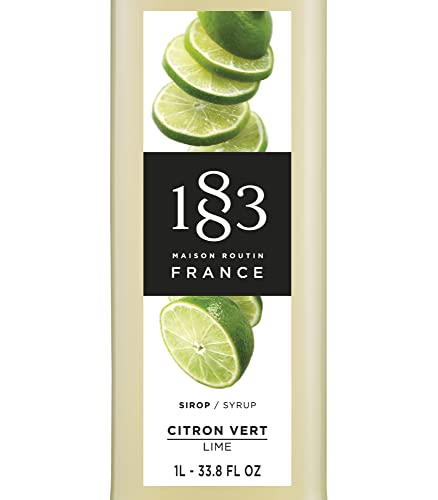 Image of 1883 Lime Syrup for Drinks, Made in France, 1 Liter Glass Bottle